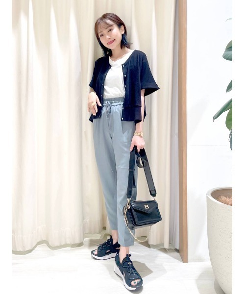 BAYFLOW（ベイフロー）の「セットアップカットソーカーディガン（カーディガン/ボレロ・レディース・ライトグレー/ブラック・FREE）」の3枚目の写真