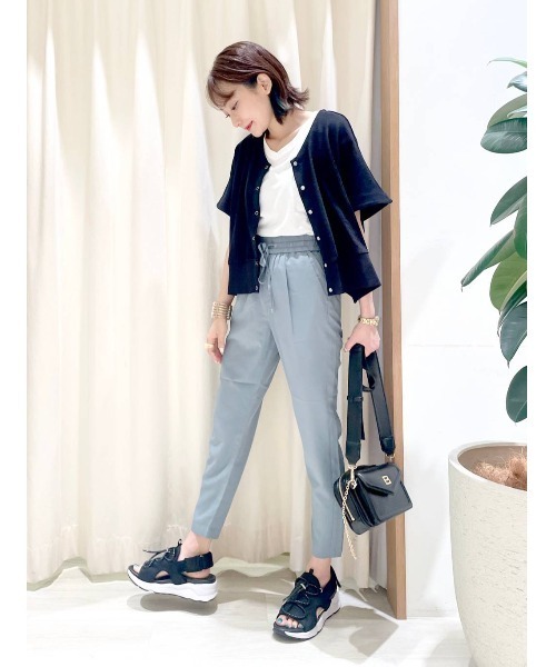 BAYFLOW（ベイフロー）の「セットアップカットソーカーディガン（カーディガン/ボレロ・レディース・ライトグレー/ブラック・FREE）」の4枚目の写真