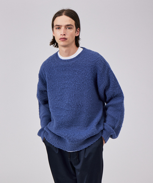 MYSELF ABAHOUSE(マイセルフアバハウス)の「【アンサンブル対応】シャギーニットクルーネックセーター(ニット/セーター・メンズ・ベージュ/グリーン/ブルー/グレー/ブラック・46/48)」の5枚目の写真