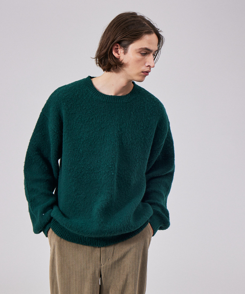 MYSELF ABAHOUSE(マイセルフアバハウス)の「【アンサンブル対応】シャギーニットクルーネックセーター(ニット/セーター・メンズ・ベージュ/グリーン/ブルー/グレー/ブラック・46/48)」の1枚目の写真