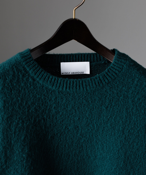 MYSELF ABAHOUSE(マイセルフアバハウス)の「【アンサンブル対応】シャギーニットクルーネックセーター(ニット/セーター・メンズ・ベージュ/グリーン/ブルー/グレー/ブラック・46/48)」の7枚目の写真