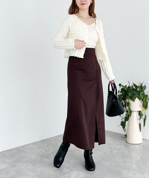 mysty woman(ミスティウーマン)の「ポコポコシャーリングカーディガン 157816(カーディガン/ボレロ・レディース・ブラック/グレイッシュブルー/アイボリー・FREE)」の17枚目の写真