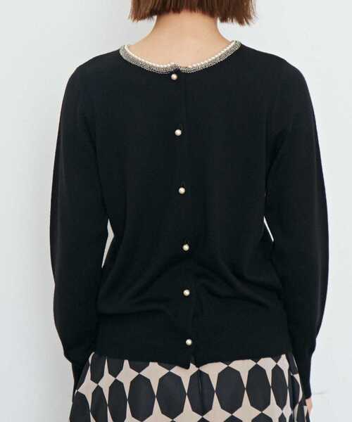 Tiara（ティアラ）の「2WAYパールニットカーディガン（カーディガン/ボレロ・レディース・チャコールグレー/ブラック/アイボリー・FREE）」の9枚目の写真