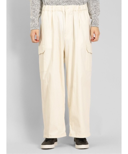 semantic design（セマンティックデザイン）の「ストレッチ ワイドカーゴパンツ（カーゴパンツ・メンズ・カーキ/ブラック/アイボリー・LARGE/MEDIUM）」の5枚目の写真