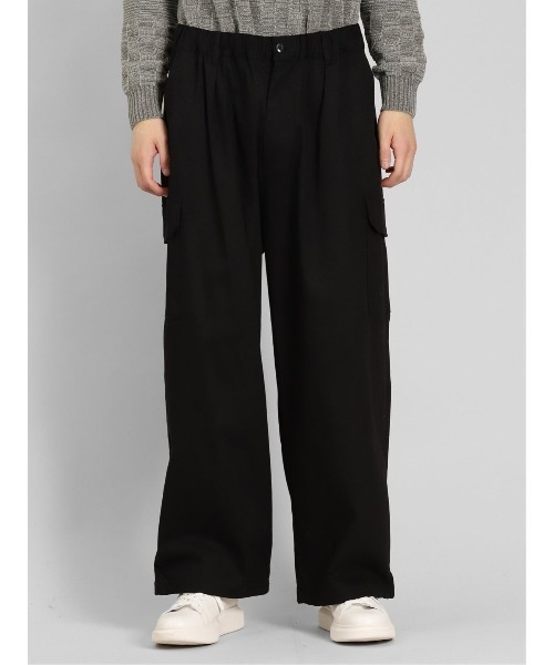 semantic design（セマンティックデザイン）の「ストレッチ ワイドカーゴパンツ（カーゴパンツ・メンズ・カーキ/ブラック/アイボリー・LARGE/MEDIUM）」の21枚目の写真