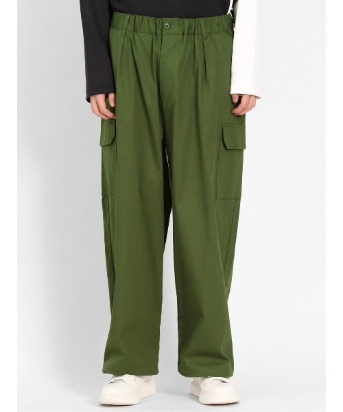 semantic design（セマンティックデザイン）の「ストレッチ ワイドカーゴパンツ（カーゴパンツ・メンズ・カーキ/ブラック/アイボリー・LARGE/MEDIUM）」の17枚目の写真