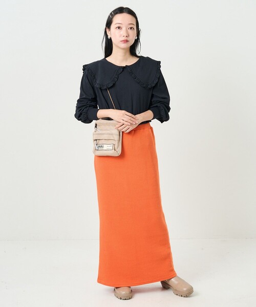 FREAK'S STORE（フリークスストア）の「フリル丸襟カットロンTEE（Tシャツ/カットソー・レディース・オフホワイト/ブラック/オリーブ/その他・ﾌﾘ-）」の11枚目の写真