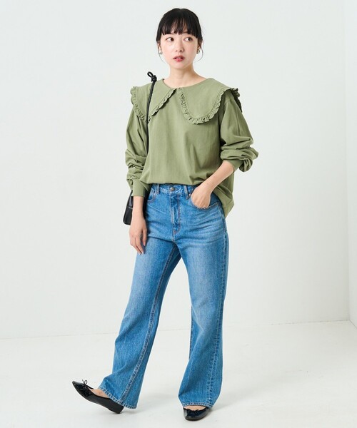 FREAK'S STORE（フリークスストア）の「フリル丸襟カットロンTEE（Tシャツ/カットソー・レディース・オフホワイト/ブラック/オリーブ/その他・ﾌﾘ-）」の18枚目の写真