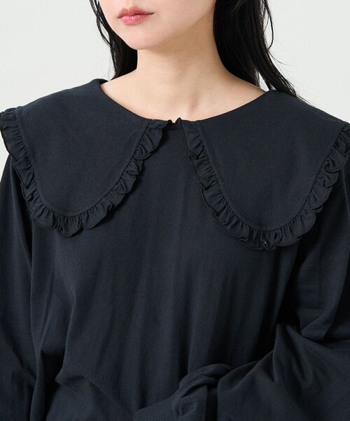 FREAK'S STORE（フリークスストア）の「フリル丸襟カットロンTEE（Tシャツ/カットソー・レディース・オフホワイト/ブラック/オリーブ/その他・ﾌﾘ-）」の10枚目の写真