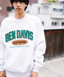BEN DAVIS（ベンデイビス）の「【BEN DAVIS/ベンデイビス】 レトロロゴ カレッジロゴワッペン  裏起毛 クルースウェット トレーナー（スウェット・メンズ）」