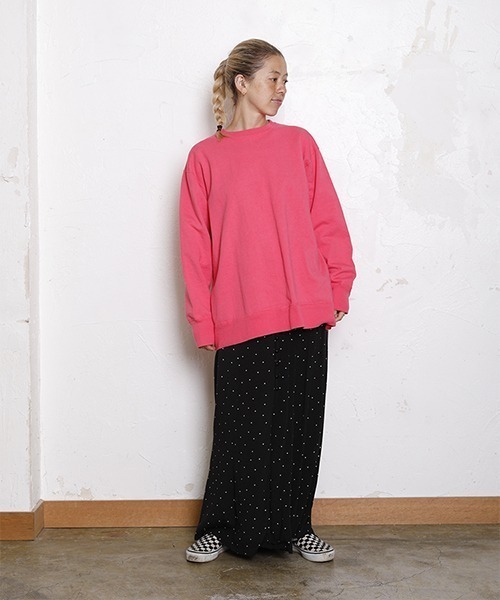 WALLA WALLA SPORT(ワラワラスポーツ)の「13oz BIG SWEAT / 13オンス ビッグ スウェット(スウェット・メンズ・ネイビー/グレー/レッド/ブラック/ミント/バイオレット/ピンク/ライラック/オレンジ・MEDIUM)」の7枚目の写真