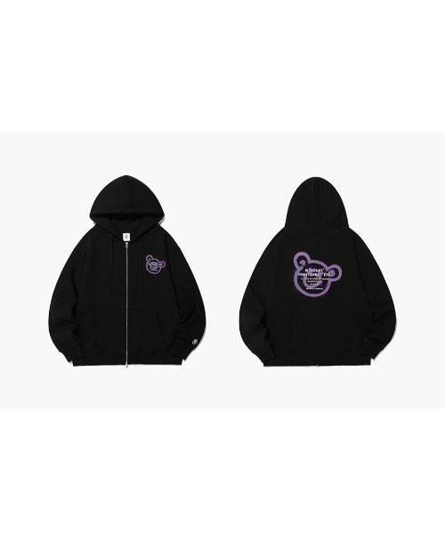 ISTKUNST（イストクンスト）の「A'GEM/9 × .kom『ISTKUNST/イストクンスト』BEAR & SMILEY HOOD ZIP UP/ベアロゴスマイル ジップアップパーカー（パーカー・レディース・ブラック/ライトグレー・L/M）」の13枚目の写真