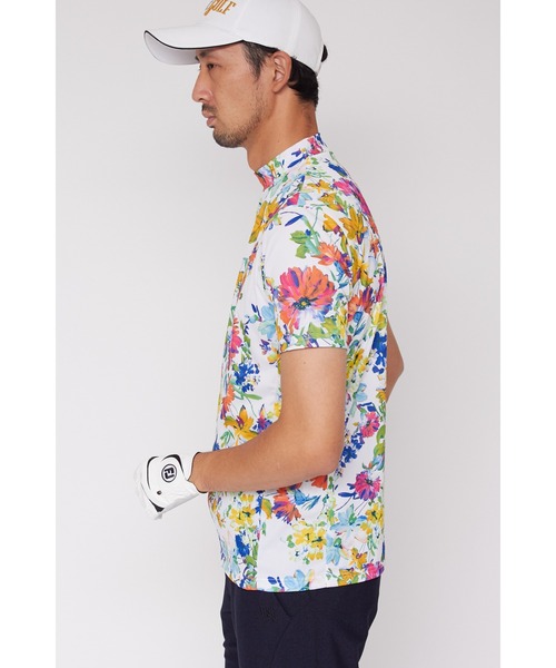 TORNADO MART(トルネードマート)の「【UNISEX】HIGH ST. GOLF∴マーガレットパターンハイゲージ鹿の子モックネックシャツ(Tシャツ/カットソー・メンズ・ネイビー/ホワイト・S/M/L/LL/XS)」の5枚目の写真