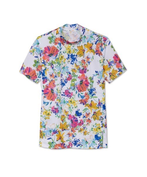 TORNADO MART(トルネードマート)の「【UNISEX】HIGH ST. GOLF∴マーガレットパターンハイゲージ鹿の子モックネックシャツ(Tシャツ/カットソー・メンズ・ネイビー/ホワイト・S/M/L/LL/XS)」の9枚目の写真