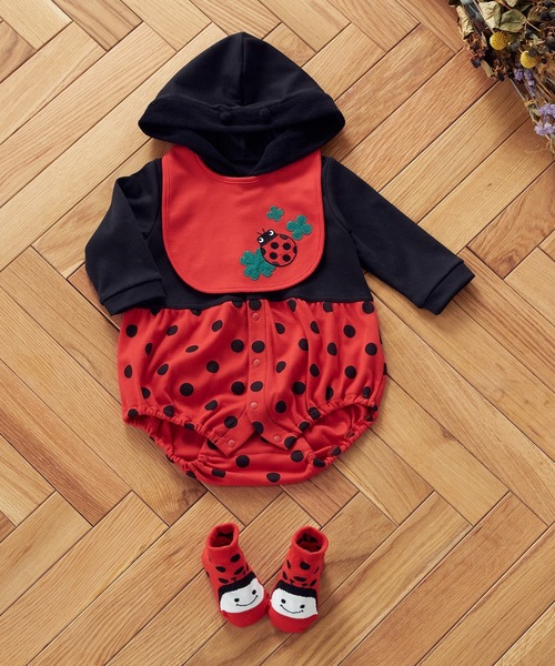 COMME CA ISM(コムサイズム)の「昆虫 長袖ロンパース(70・80cm)(ロンパース・キッズ・レッド/イエロー・70cm/80cm)」の6枚目の写真