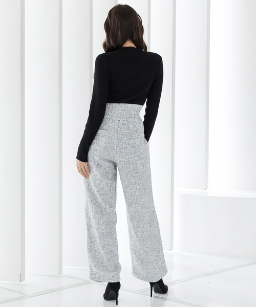 Julia Boutique(ジュリアブティック)の「ツイードストレートパンツ/22534(その他パンツ・レディース・ブラック/グレー・ONE)」の7枚目の写真
