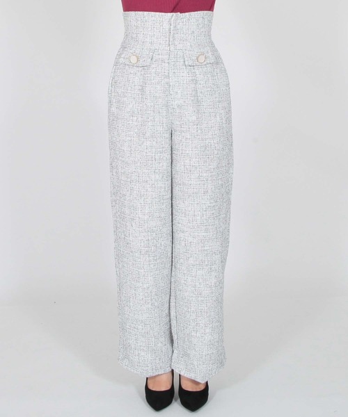 Julia Boutique(ジュリアブティック)の「ツイードストレートパンツ/22534(その他パンツ・レディース・ブラック/グレー・ONE)」の10枚目の写真