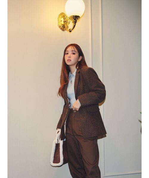 CALNAMUR（カルナムール）の「タイトニットポロ（ニット/セーター・レディース・ベージュ/ブルー/ブラウン・FREE）」の5枚目の写真