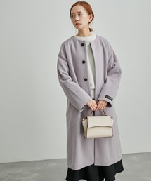 ROPE' PICNIC | JAPAN FABRIC/ウール混バックタックノーカラーコート(その他アウター)