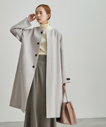 JAPAN FABRIC/ウール混バックタックノーカラーコート