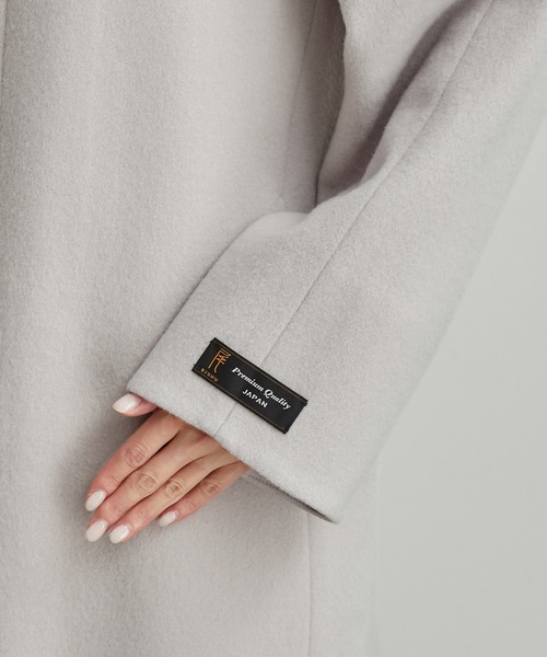 ROPE' PICNIC(ロペピクニック)の「JAPAN FABRIC/ウール混バックタックノーカラーコート(その他アウター・レディース・ブラック/グレー系その他/キャメル/ラベンダー・38)」の12枚目の写真