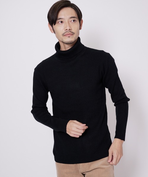 Blue Standard (ブルースタンダード)の「【BLUE STANDARD/ブルースタンダード】ストレッチ リブニット タートルネックセーター(ニット/セーター・メンズ・ホワイト/ブラック/チャコールグレー・LARGE/MEDIUM/X-LARGE)」の2枚目の写真