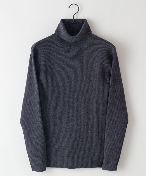 Blue Standard (ブルースタンダード)の「【BLUE STANDARD/ブルースタンダード】ストレッチ リブニット タートルネックセーター(ニット/セーター・メンズ・ホワイト/ブラック/チャコールグレー・LARGE/MEDIUM/X-LARGE)」の8枚目の写真