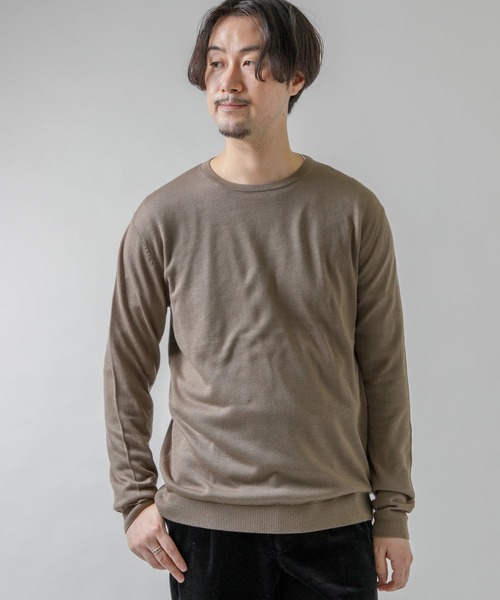 URBAN RESEARCH ROSSO MEN(アーバンリサーチロッソメン)の「『一部WEB限定カラー』『UR TECH』 ハイゲージクルーネックニット(ニット/セーター・メンズ・ネイビー/グレー系その他/ブラック/パープル系その他・LARGE/X-LARGE/MEDIUM)」の2枚目の写真