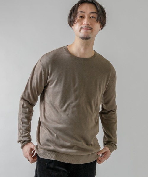 URBAN RESEARCH ROSSO MEN(アーバンリサーチロッソメン)の「『一部WEB限定カラー』『UR TECH』 ハイゲージクルーネックニット(ニット/セーター・メンズ・ネイビー/グレー系その他/ブラック/パープル系その他・LARGE/X-LARGE/MEDIUM)」の5枚目の写真