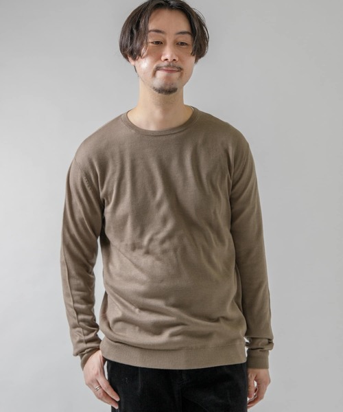 URBAN RESEARCH ROSSO MEN(アーバンリサーチロッソメン)の「『一部WEB限定カラー』『UR TECH』 ハイゲージクルーネックニット(ニット/セーター・メンズ・ネイビー/グレー系その他/ブラック/パープル系その他・LARGE/X-LARGE/MEDIUM)」の6枚目の写真