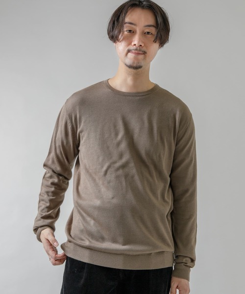 URBAN RESEARCH ROSSO MEN(アーバンリサーチロッソメン)の「『一部WEB限定カラー』『UR TECH』 ハイゲージクルーネックニット(ニット/セーター・メンズ・ネイビー/グレー系その他/ブラック/パープル系その他・LARGE/X-LARGE/MEDIUM)」の7枚目の写真
