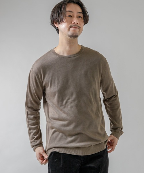 URBAN RESEARCH ROSSO MEN(アーバンリサーチロッソメン)の「『一部WEB限定カラー』『UR TECH』 ハイゲージクルーネックニット(ニット/セーター・メンズ・ネイビー/グレー系その他/ブラック/パープル系その他・LARGE/X-LARGE/MEDIUM)」の8枚目の写真