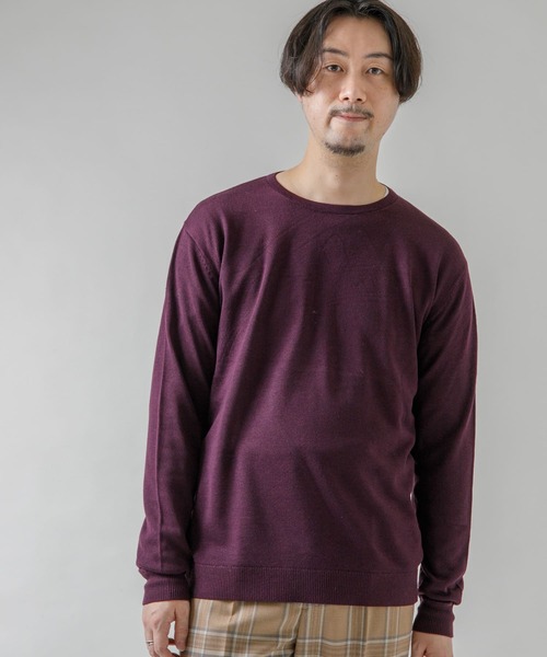URBAN RESEARCH ROSSO MEN(アーバンリサーチロッソメン)の「『一部WEB限定カラー』『UR TECH』 ハイゲージクルーネックニット(ニット/セーター・メンズ・ネイビー/グレー系その他/ブラック/パープル系その他・LARGE/X-LARGE/MEDIUM)」の16枚目の写真