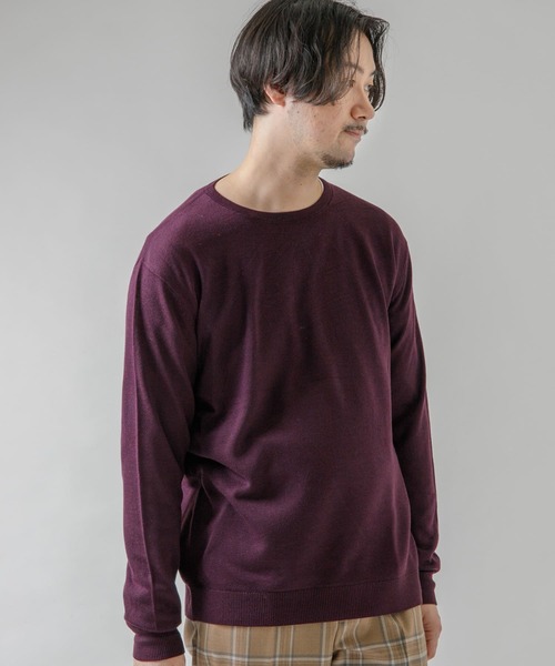URBAN RESEARCH ROSSO MEN(アーバンリサーチロッソメン)の「『一部WEB限定カラー』『UR TECH』 ハイゲージクルーネックニット(ニット/セーター・メンズ・ネイビー/グレー系その他/ブラック/パープル系その他・LARGE/X-LARGE/MEDIUM)」の17枚目の写真