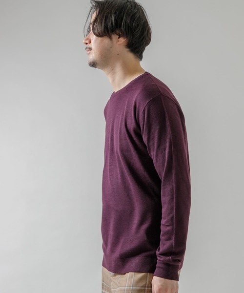 URBAN RESEARCH ROSSO MEN(アーバンリサーチロッソメン)の「『一部WEB限定カラー』『UR TECH』 ハイゲージクルーネックニット(ニット/セーター・メンズ・ネイビー/グレー系その他/ブラック/パープル系その他・LARGE/X-LARGE/MEDIUM)」の18枚目の写真
