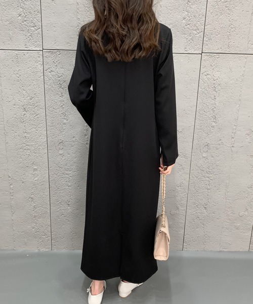 ECLIN（エクラン）の「袖スリットキーネックタイトワンピース（ワンピース・レディース・ブラック/ベージュ・S/M）」の19枚目の写真