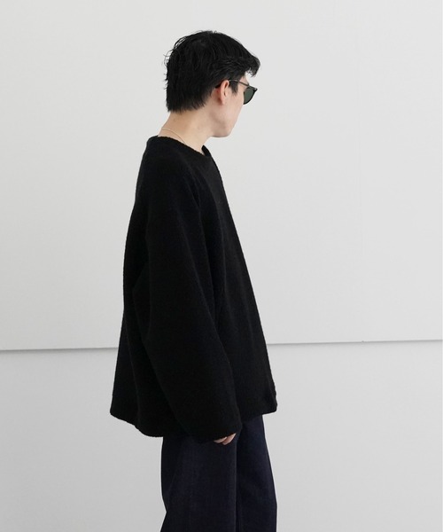 my beautiful landlet(マイビューティフルランドレット)の「my beautiful landlet PILE CREW NECK P/O(ニット/セーター・メンズ・ブラック/グレー・0/1)」の3枚目の写真