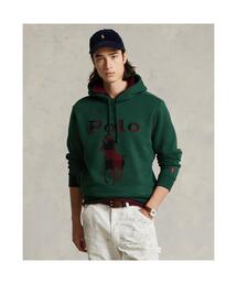 関税込 POLO RALPH LAUREN チェック フリースラインド フーディ リラックスド フィット ロゴ フリース フーディ （パーカー
