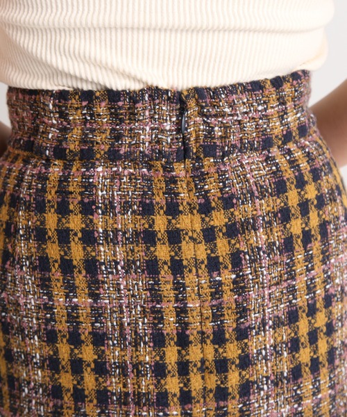 N.(N. Natural Beauty Basic)(エヌエヌナチュラルビューティーベーシック)の「◆ツイードチェックミニスカート(スカート・レディース・ベージュ系その他/ネイビー系・MEDIUM)」の7枚目の写真
