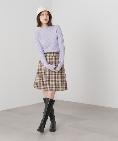 N.(N. Natural Beauty Basic)(エヌエヌナチュラルビューティーベーシック)の「◆ツイードチェックミニスカート(スカート・レディース・ベージュ系その他/ネイビー系・MEDIUM)」の17枚目の写真