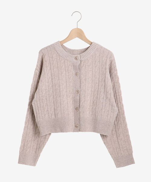 MAJESTIC LEGON（マジェスティックレゴン）の「2wayケーブルショートニットカーデ（カーディガン/ボレロ・レディース・ブラウン/ブラック/アイボリー・MEDIUM）」の16枚目の写真