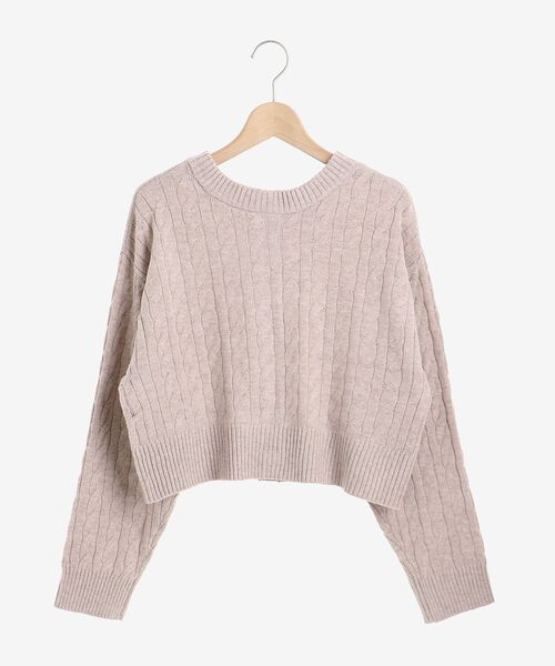 MAJESTIC LEGON（マジェスティックレゴン）の「2wayケーブルショートニットカーデ（カーディガン/ボレロ・レディース・ブラウン/ブラック/アイボリー・MEDIUM）」の21枚目の写真