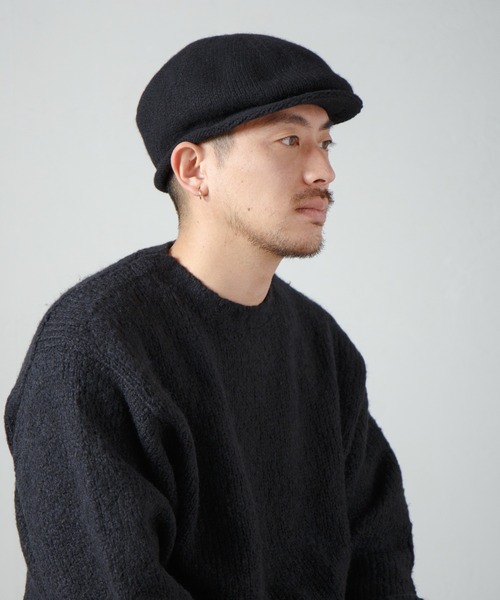 RACAL（ラカル）の「Wool Knit Hunting / ウールニットハンチング（ハンチング/ベレー帽・メンズ・ブラウン/ブラック/グレー/オフホワイト・FREE）」の2枚目の写真