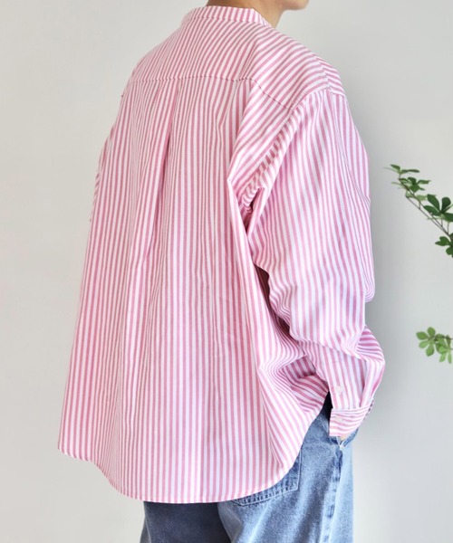 WONDER WONDER（ワンダーワンダー）の「エリナシ ノーカラーシャツ（シャツ/ブラウス・メンズ・グリーン系/ホワイト/レッド系・S/M/L）」の17枚目の写真