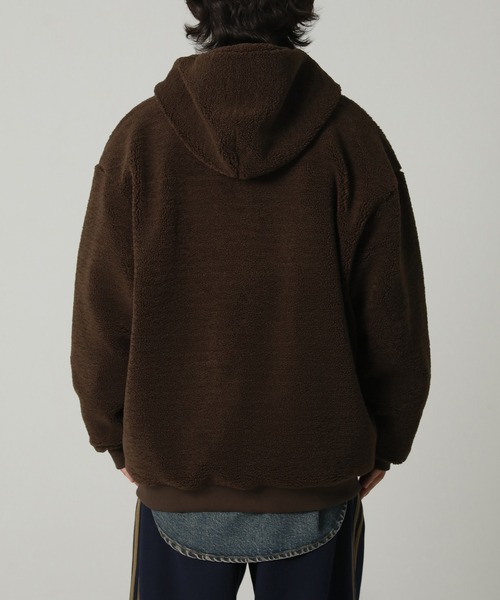 MASONPRINCE(メイソンプリンス)の「フェイクボアロゴ刺繍フロントZIPパーカー WT4084【MASONPRINCE】(ブルゾン・メンズ・ブラウン/ベージュ/ブルーグレー・L/M/S)」の8枚目の写真