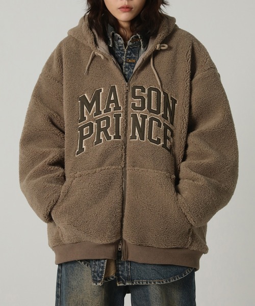 MASONPRINCE(メイソンプリンス)の「フェイクボアロゴ刺繍フロントZIPパーカー WT4084【MASONPRINCE】(ブルゾン・メンズ・ブラウン/ベージュ/ブルーグレー・L/M/S)」の13枚目の写真