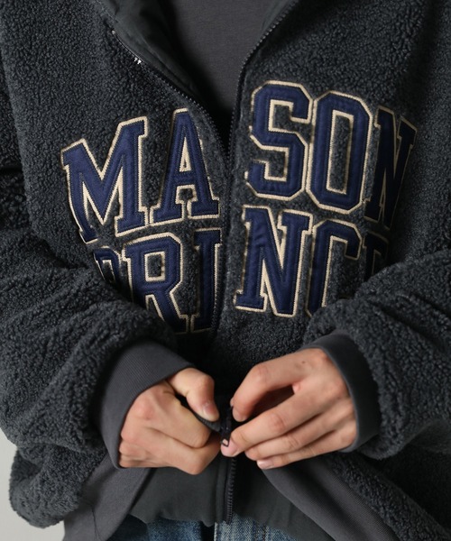 MASONPRINCE(メイソンプリンス)の「フェイクボアロゴ刺繍フロントZIPパーカー WT4084【MASONPRINCE】(ブルゾン・メンズ・ブラウン/ベージュ/ブルーグレー・L/M/S)」の18枚目の写真