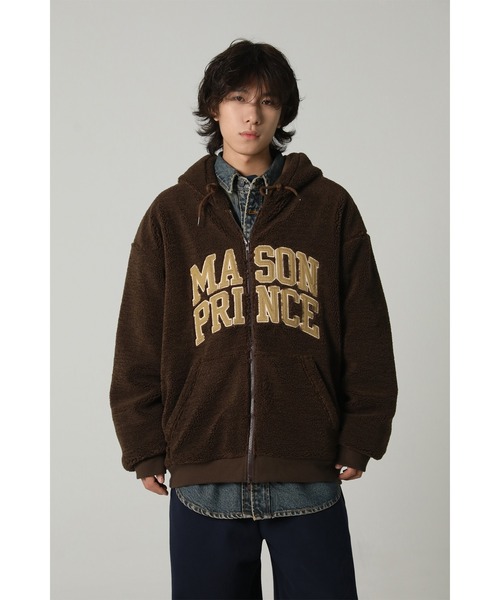 MASONPRINCE(メイソンプリンス)の「フェイクボアロゴ刺繍フロントZIPパーカー WT4084【MASONPRINCE】(ブルゾン・メンズ・ブラウン/ベージュ/ブルーグレー・L/M/S)」の10枚目の写真