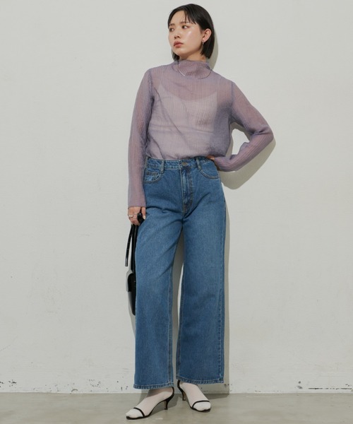 Aunt Marie's（アントマリーズ）の「シアープリーツヨウリュウトップス（シャツ/ブラウス・レディース・ライトグリーン/ホワイト/パープル/ブラック・FREE）」の10枚目の写真