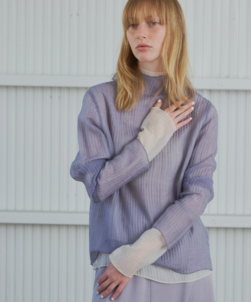 Aunt Marie's（アントマリーズ）の「シアープリーツヨウリュウトップス（シャツ/ブラウス・レディース・ライトグリーン/ホワイト/パープル/ブラック・FREE）」の16枚目の写真